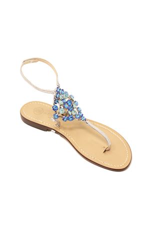 Blue jewel sandals high at the ankle Da Costanzo | ROMBOBIGBLU